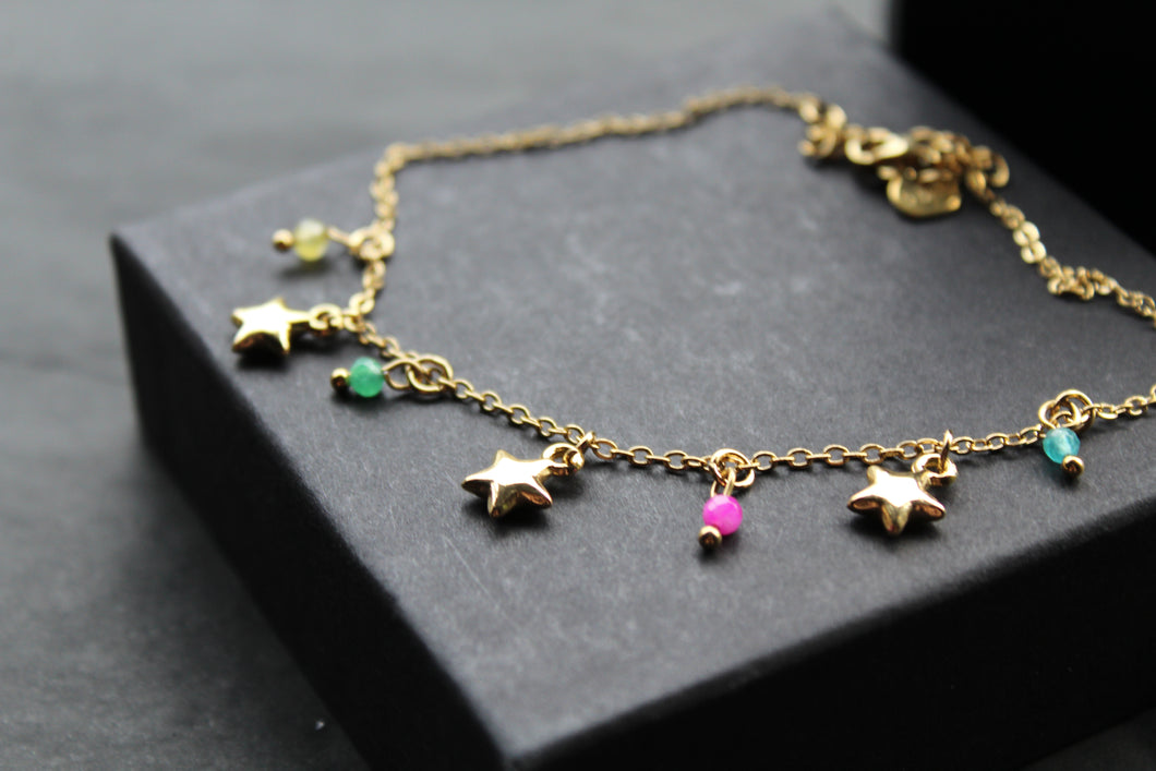 Stainless Steel Multicolored Ankle Chain