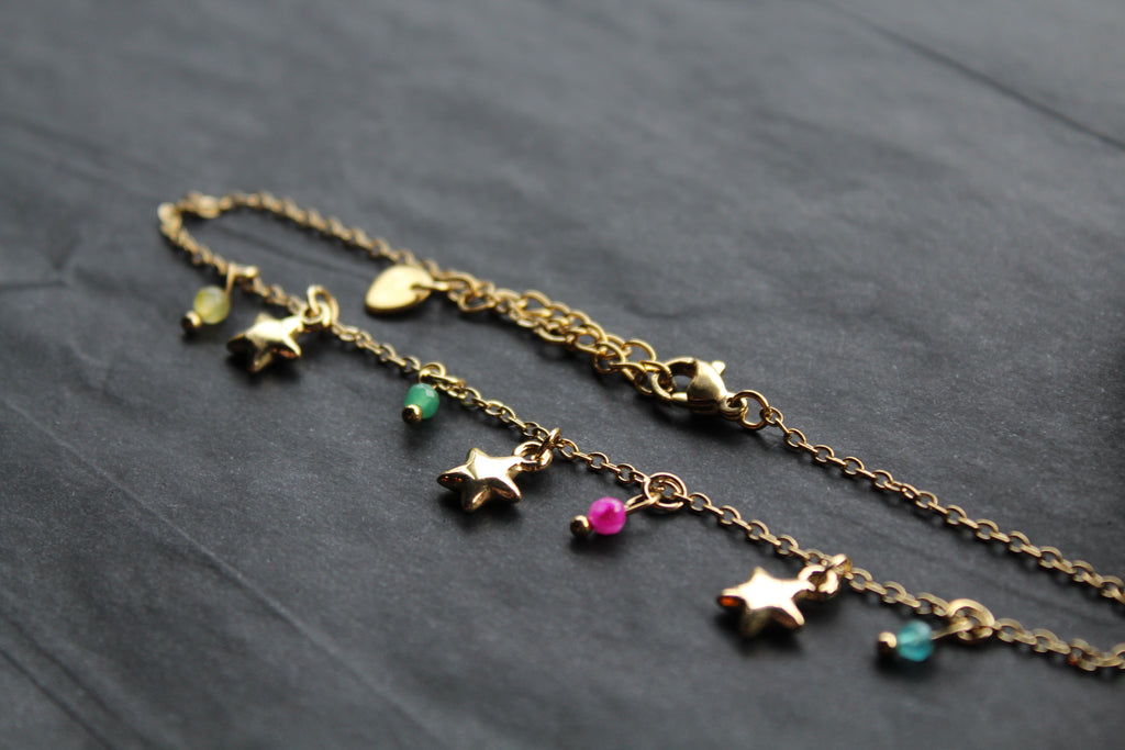 Stainless Steel Multicolored Ankle Chain