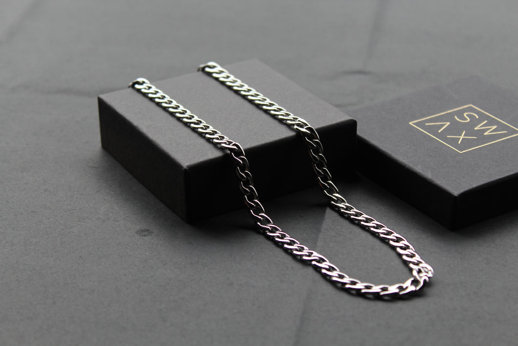 Stainless Steel Polished Tight Curb Chain Width 7mm