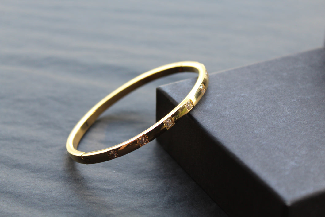 Stainless Steel Rhinestone Bangle