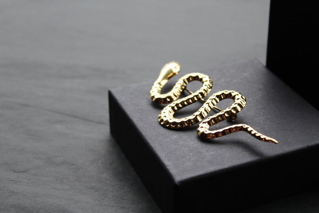 Stainless Steel Serpent Brooch