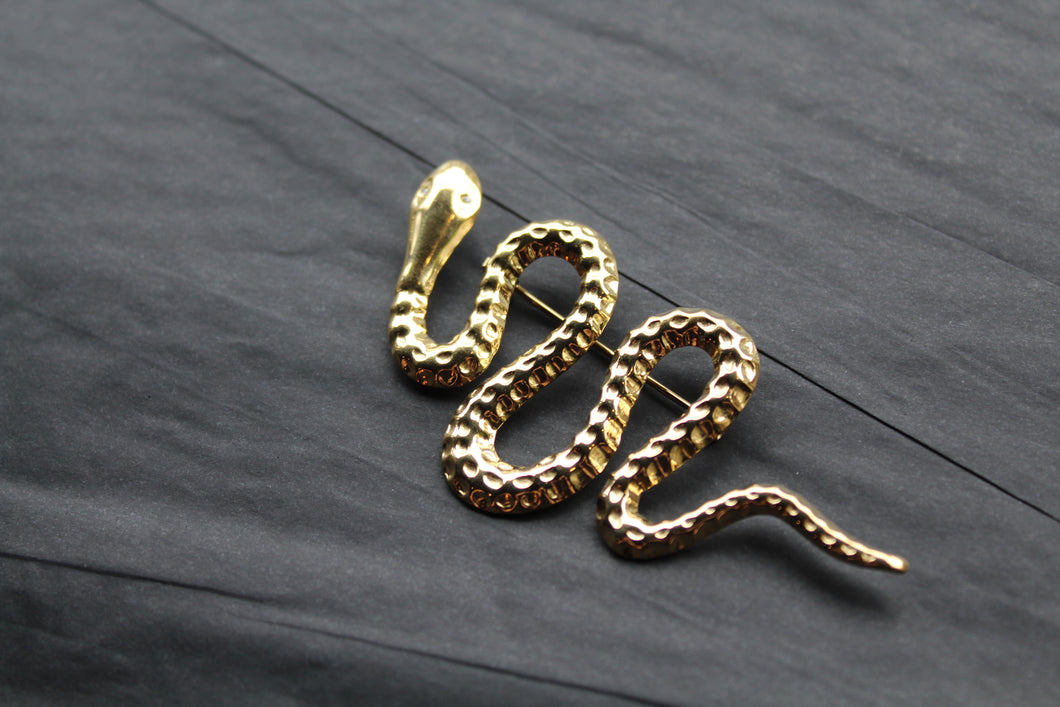 Stainless Steel Serpent Brooch