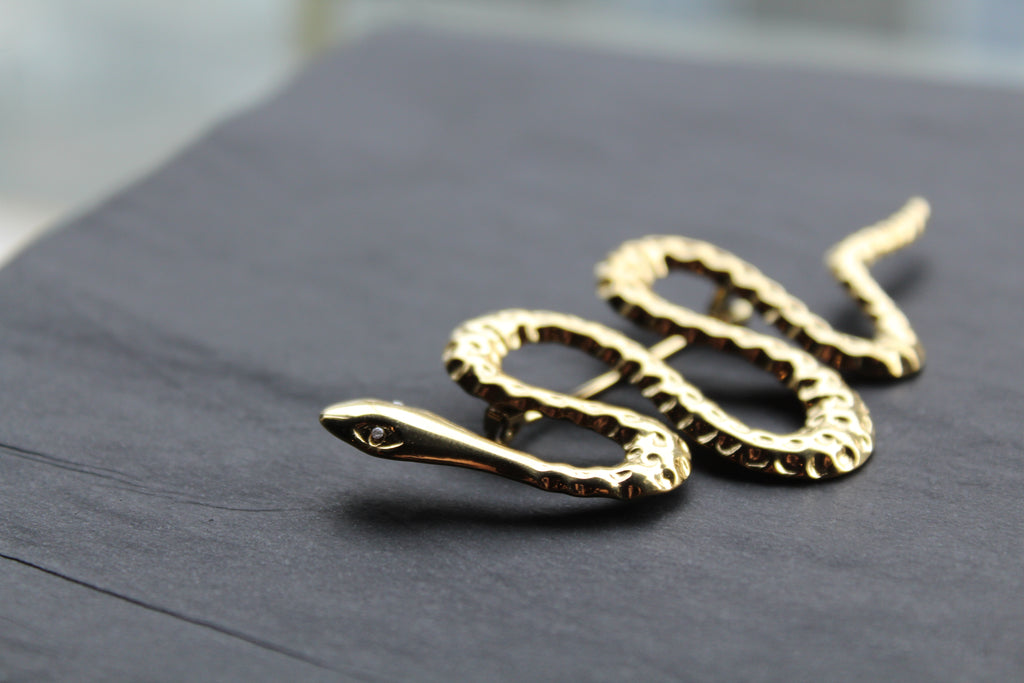 Stainless Steel Serpent Brooch
