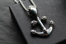 Load image into Gallery viewer, Stainless Steel Skull &amp; Anchor Necklace
