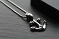 Stainless Steel Skull & Anchor Necklace