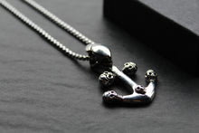 Load image into Gallery viewer, Stainless Steel Skull &amp; Anchor Necklace
