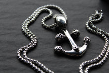 Load image into Gallery viewer, Stainless Steel Skull &amp; Anchor Necklace
