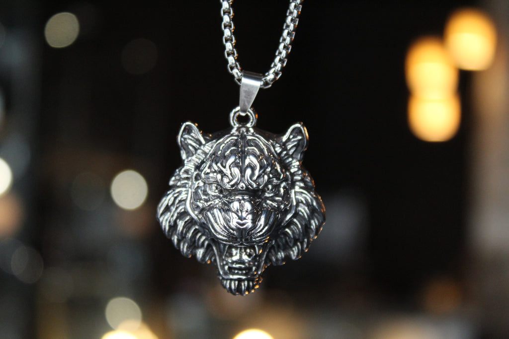 Stainless Steel Tiger's Head Necklace