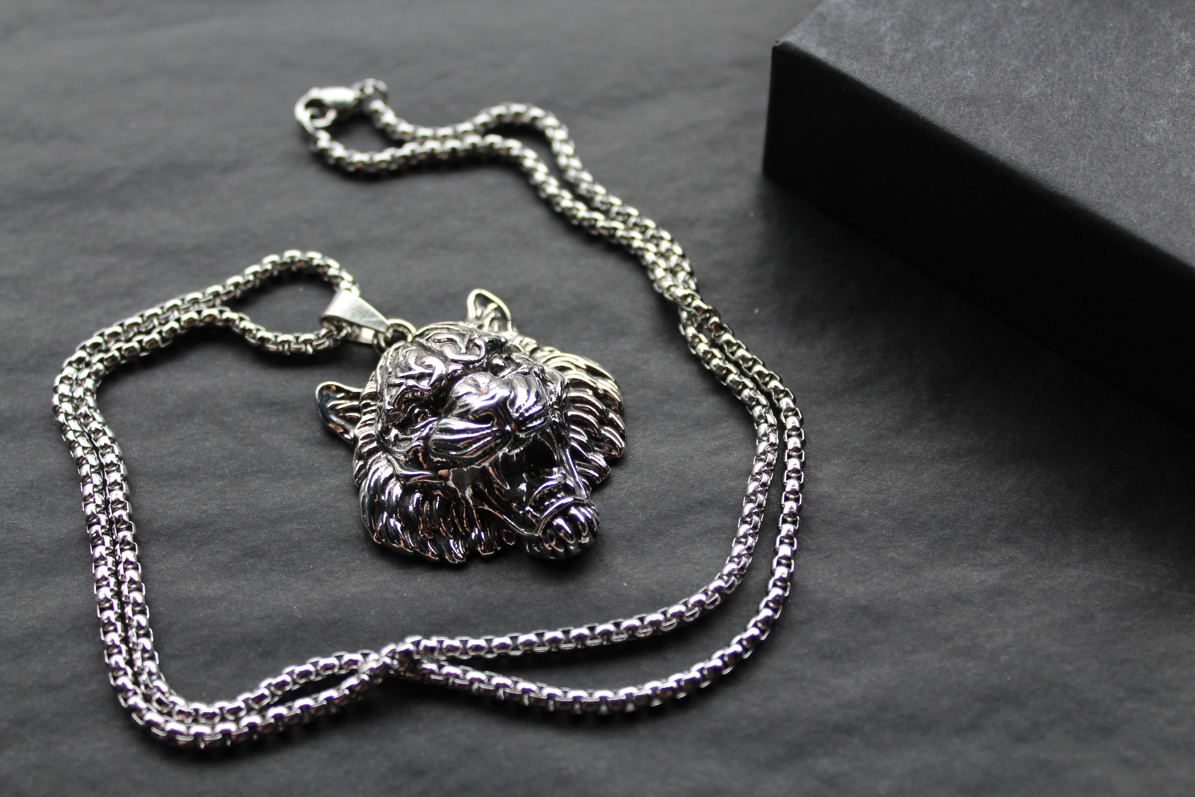 Stainless Steel Tiger's Head Necklace