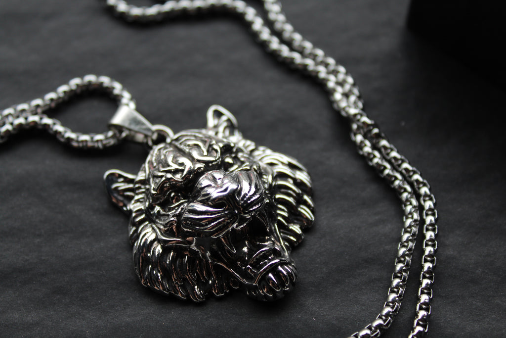 Stainless Steel Tiger's Head Necklace