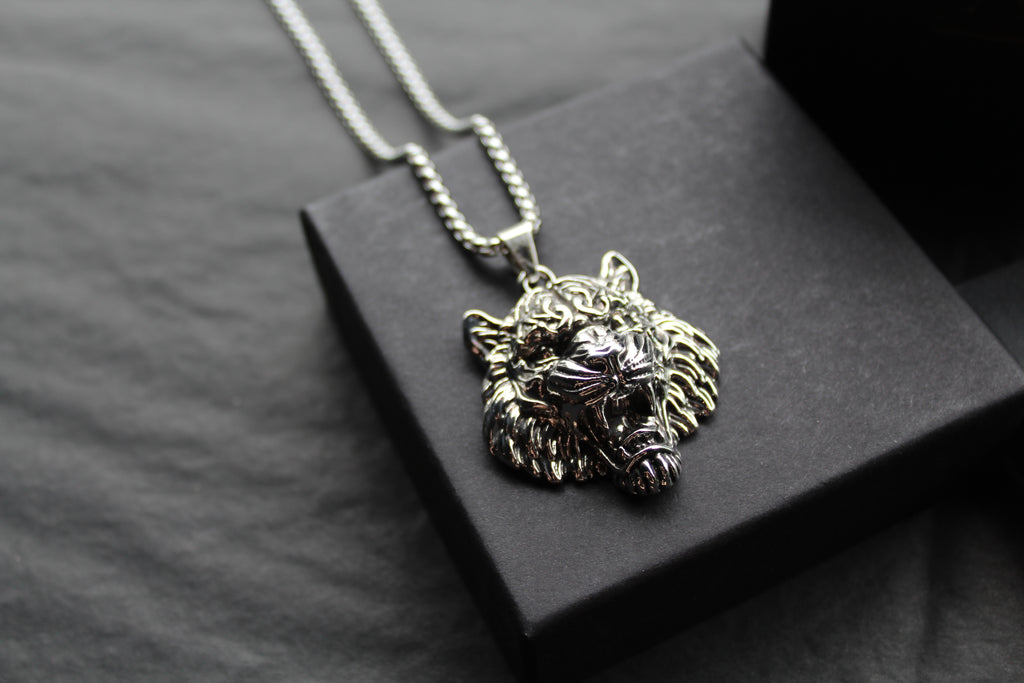 Stainless Steel Tiger's Head Necklace