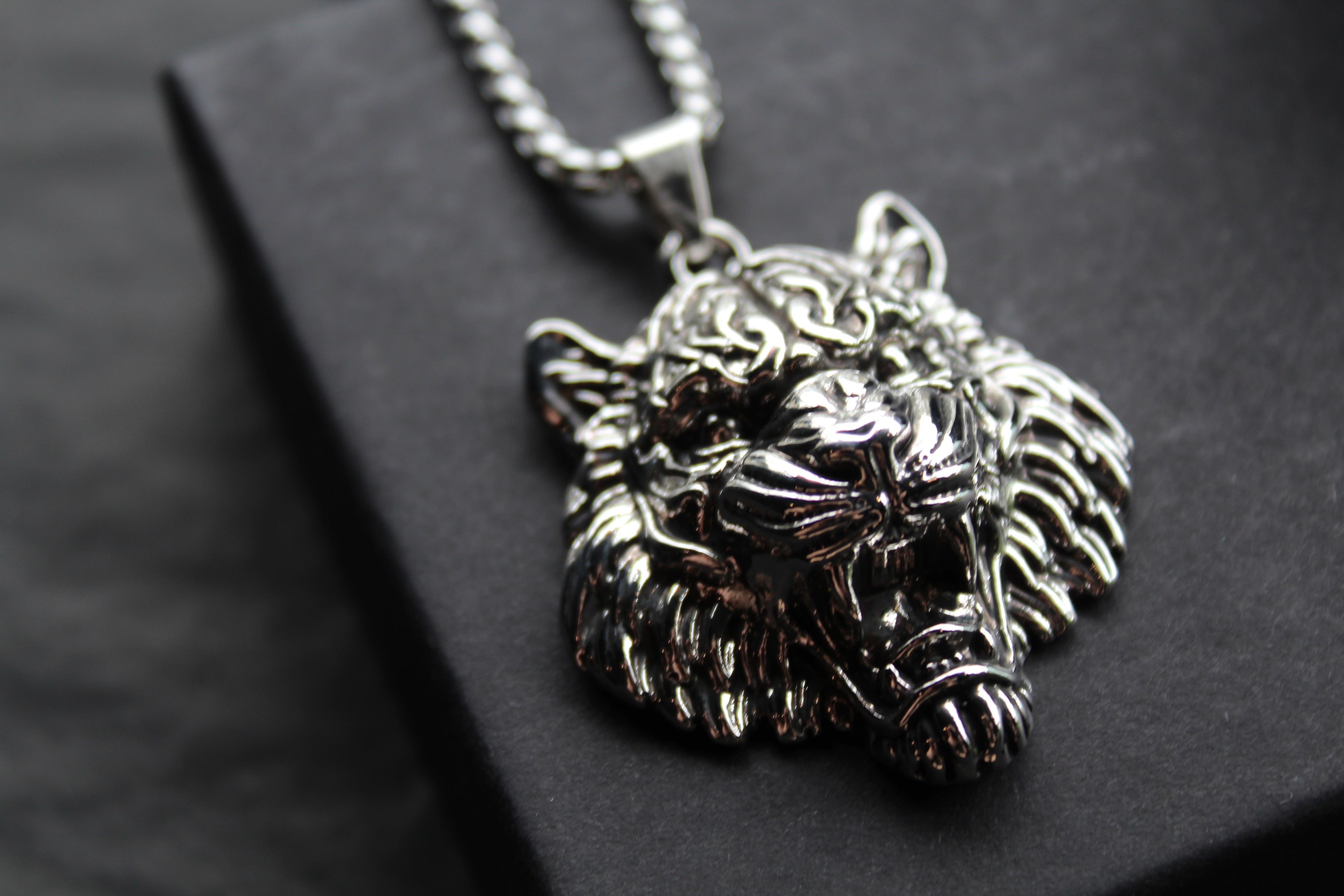 Stainless Steel Tiger's Head Necklace