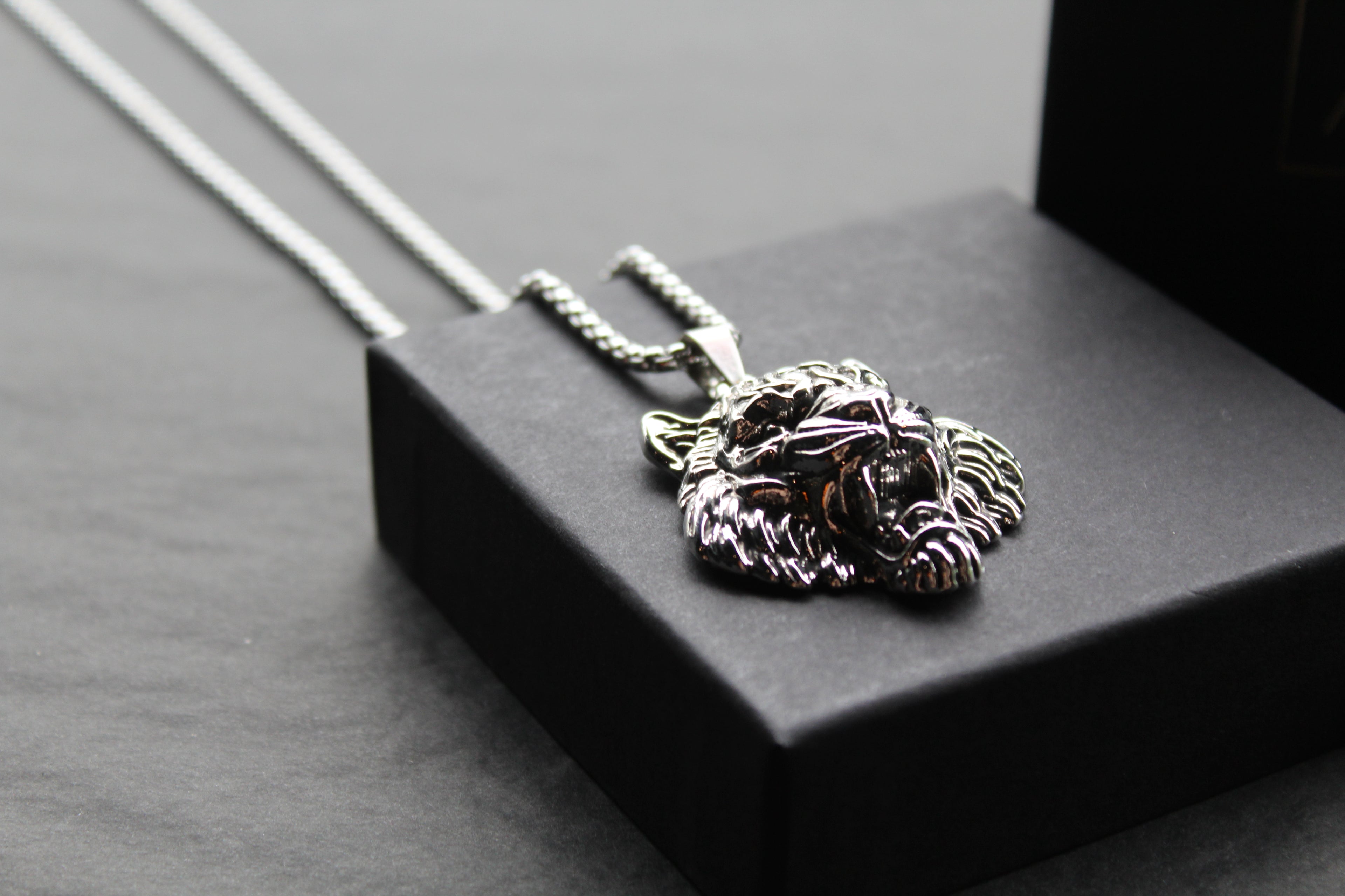 Stainless Steel Tiger's Head Necklace
