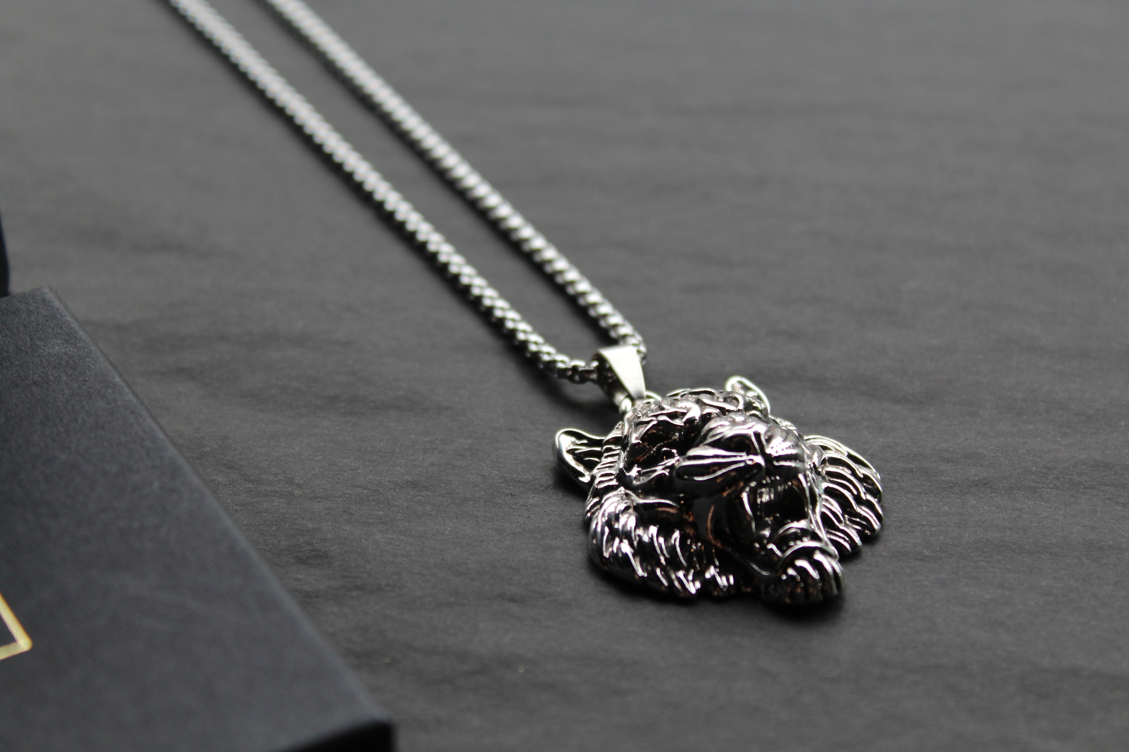 Stainless Steel Tiger's Head Necklace