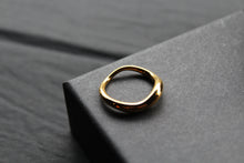 Load image into Gallery viewer, Stainless Steel Wave Ring with 18ct Gold PVD
