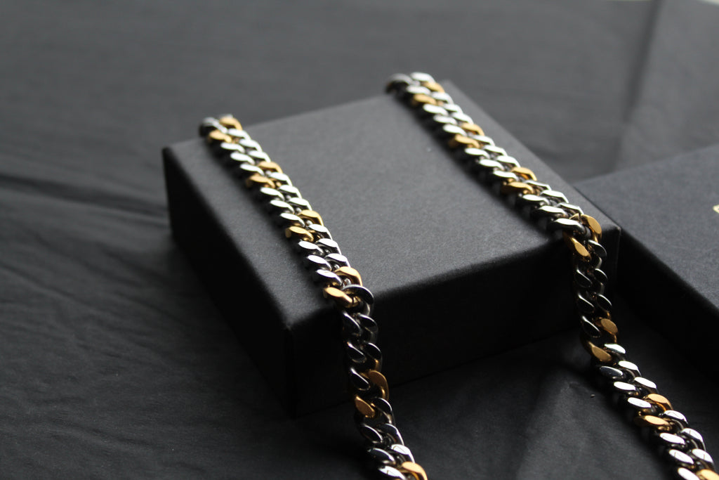 Stainless Steel and Gold IP Polished Necklace