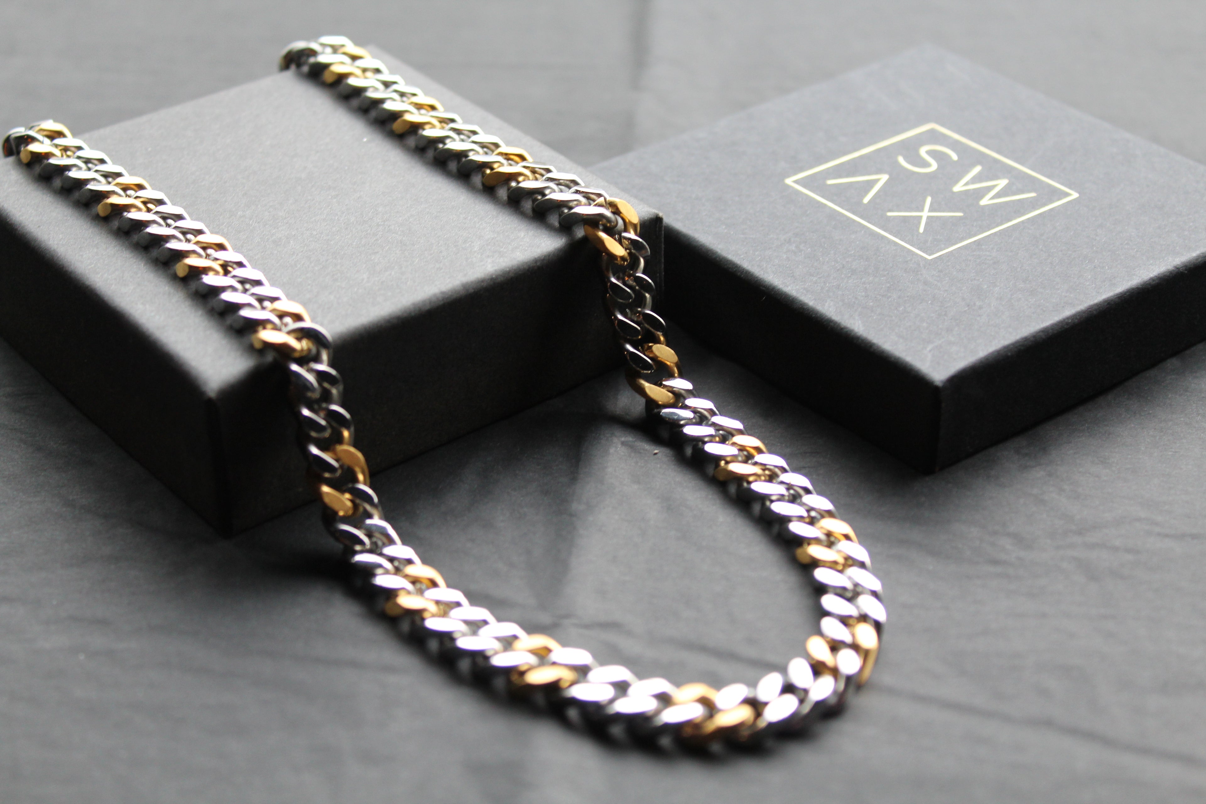 Stainless Steel and Gold IP Polished Necklace