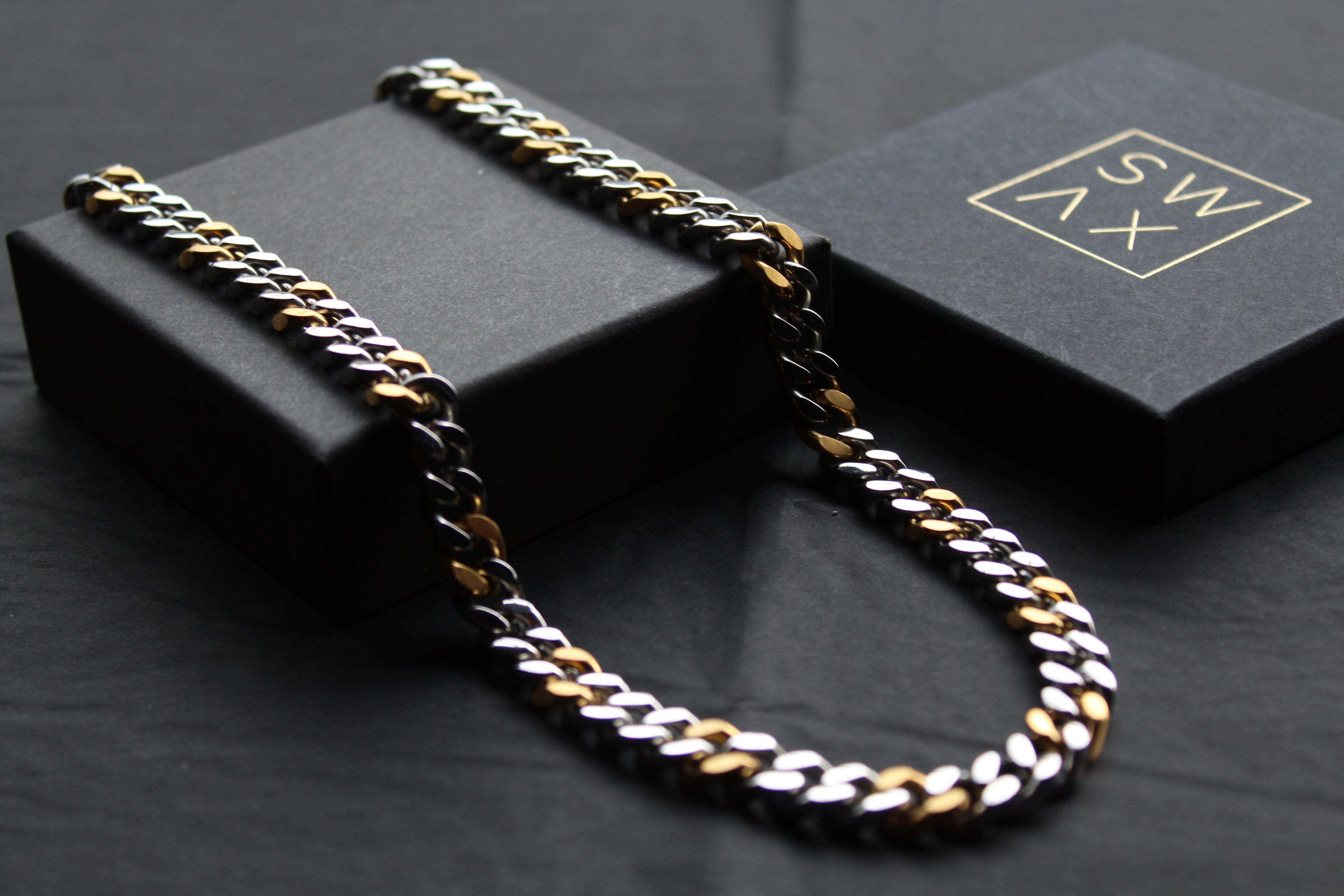 Stainless Steel and Gold IP Polished Necklace
