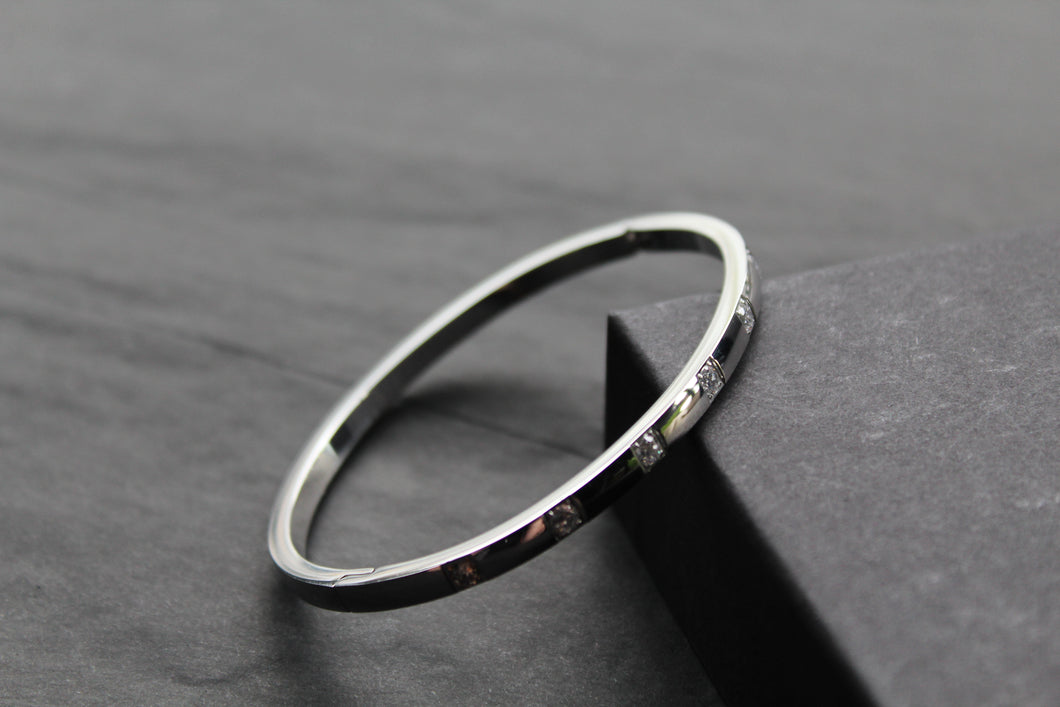 Stainless Steel Rhinestone Bangle