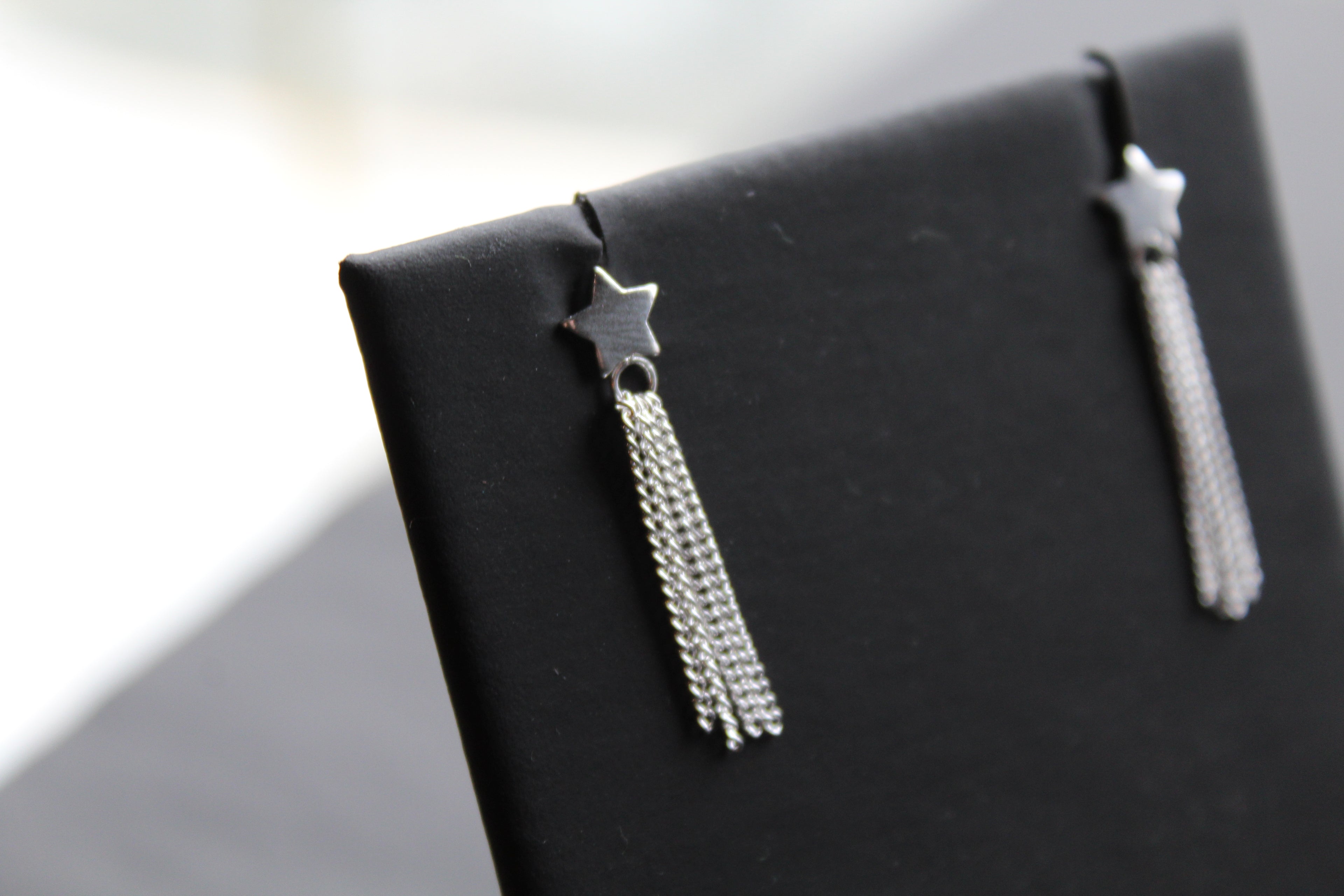 Star Studs with Tassel Drop