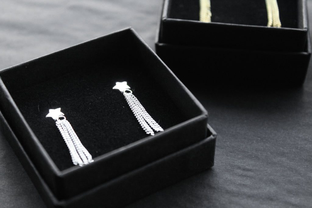 Star Studs with Tassel Drop