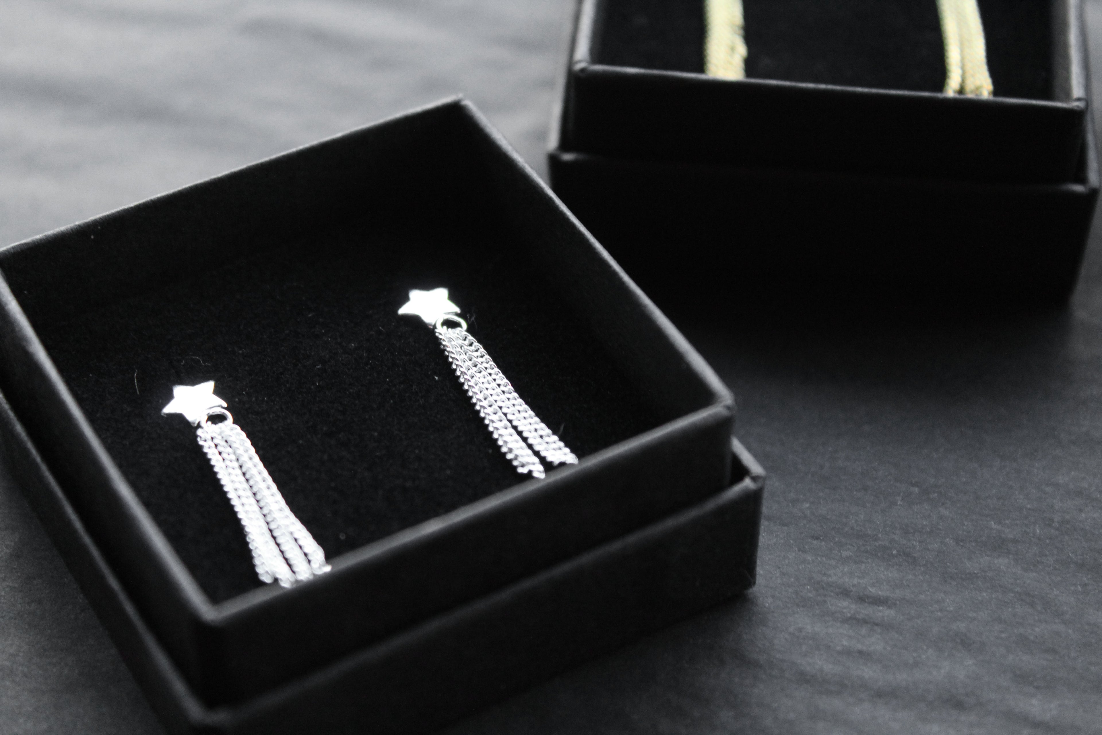 Star Studs with Tassel Drop