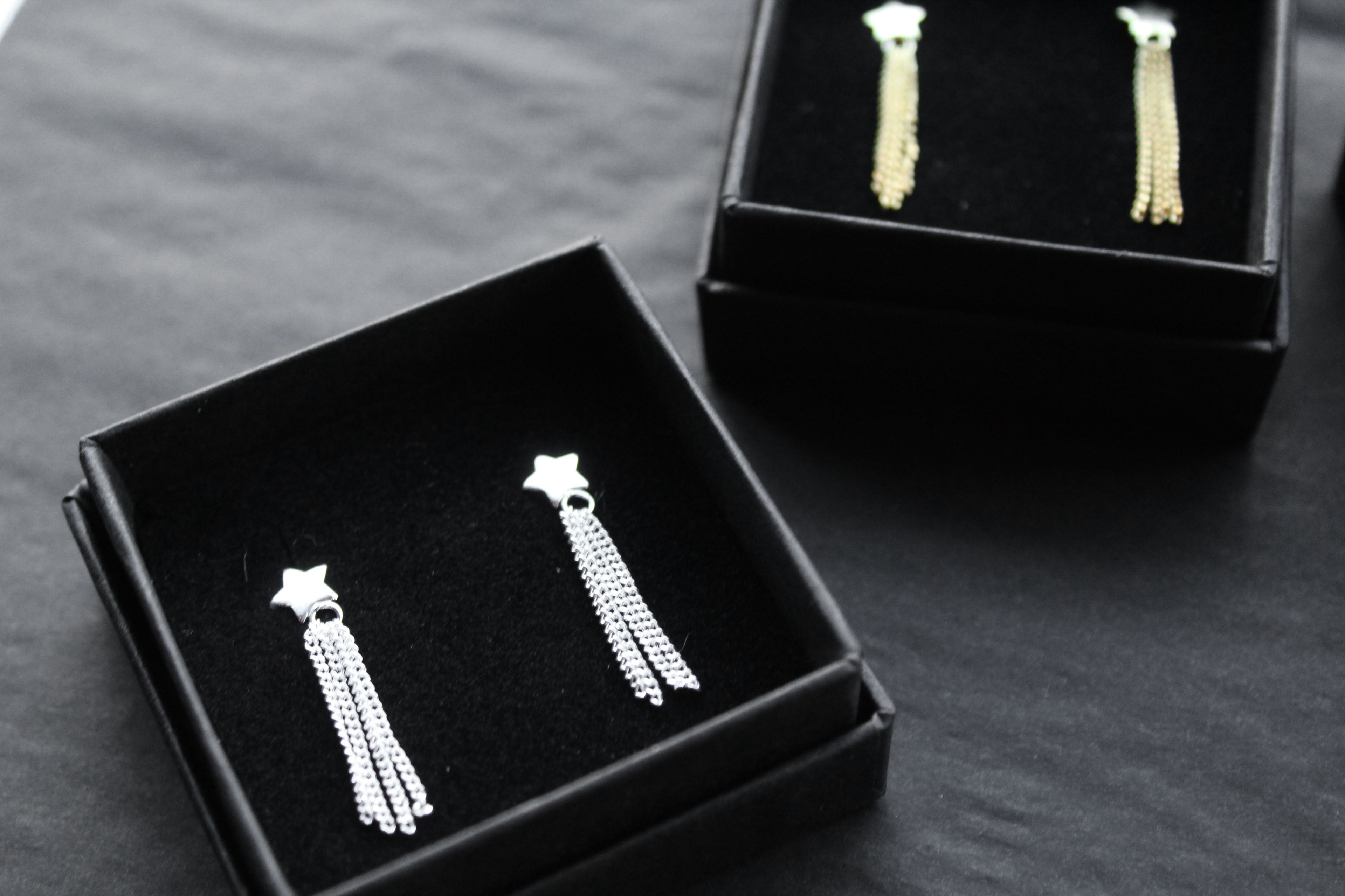 Star Studs with Tassel Drop
