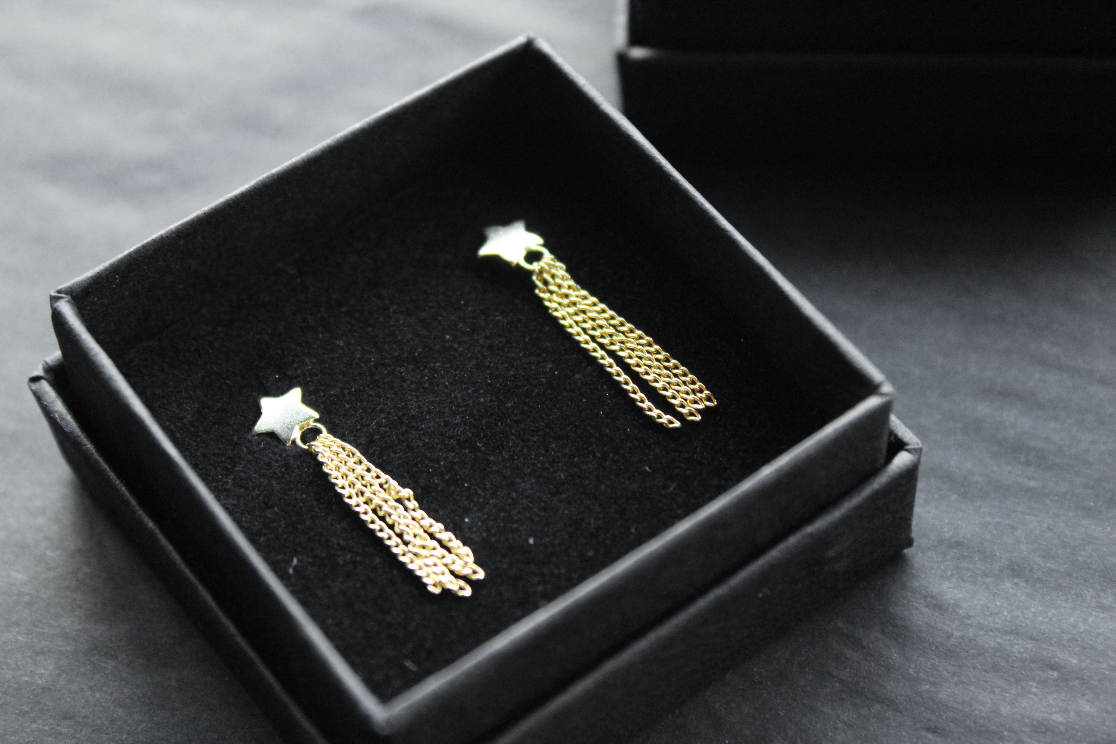 Star Studs with Tassel Drop