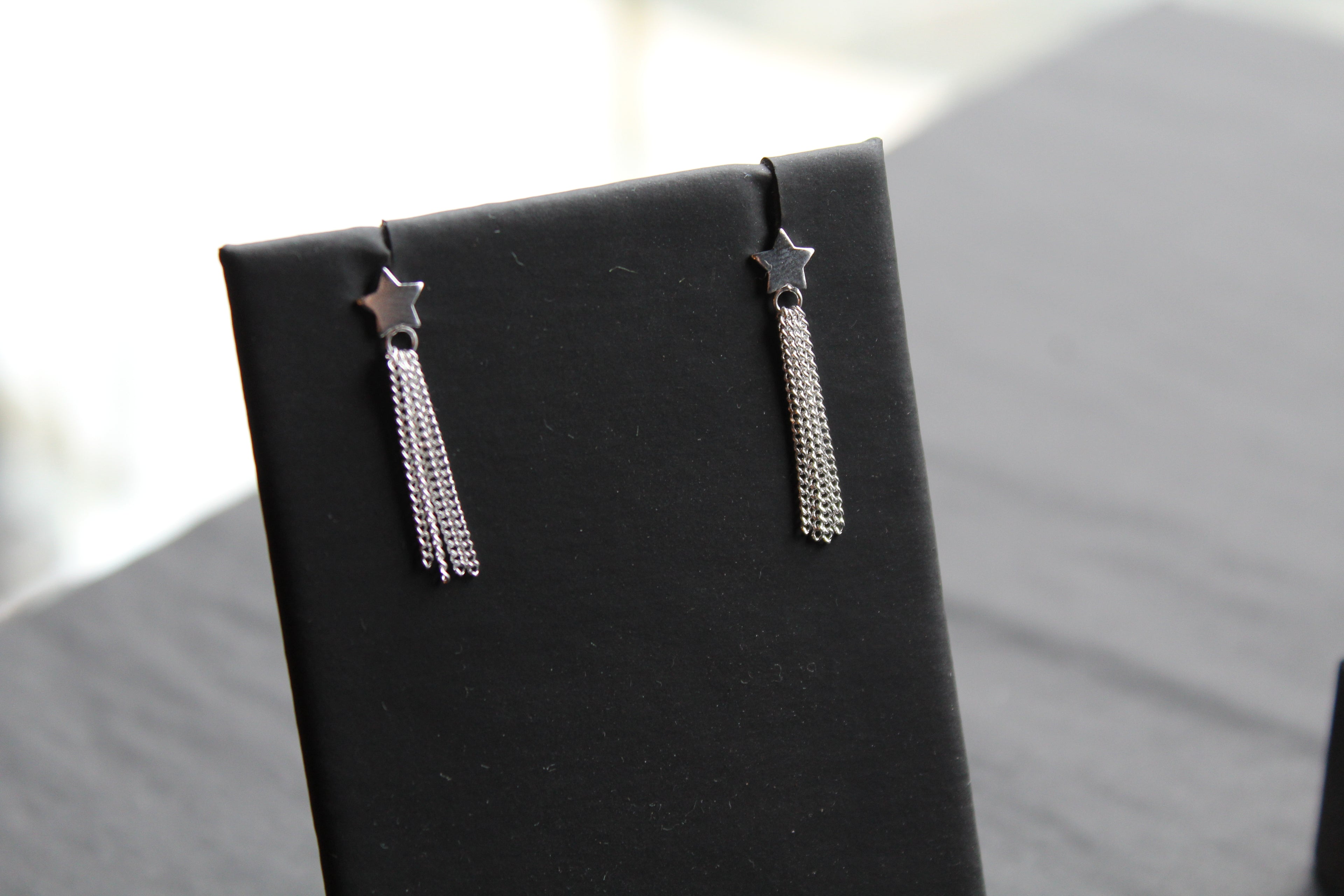 Star Studs with Tassel Drop
