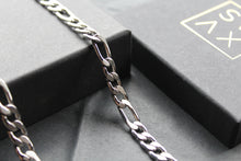 Load image into Gallery viewer, Steel Figaro Chain Matte &amp; Polished 50cm
