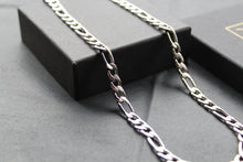 Load image into Gallery viewer, Steel Figaro Chain Matte &amp; Polished 50cm
