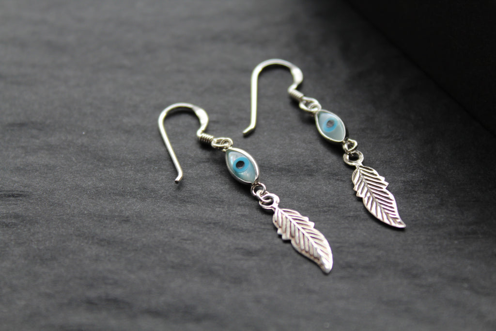 Sterling Silver Evil Eye Earrings