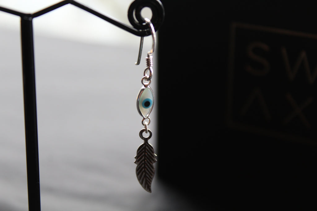 Sterling Silver Evil Eye Earrings