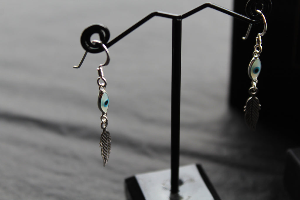 Sterling Silver Evil Eye Earrings