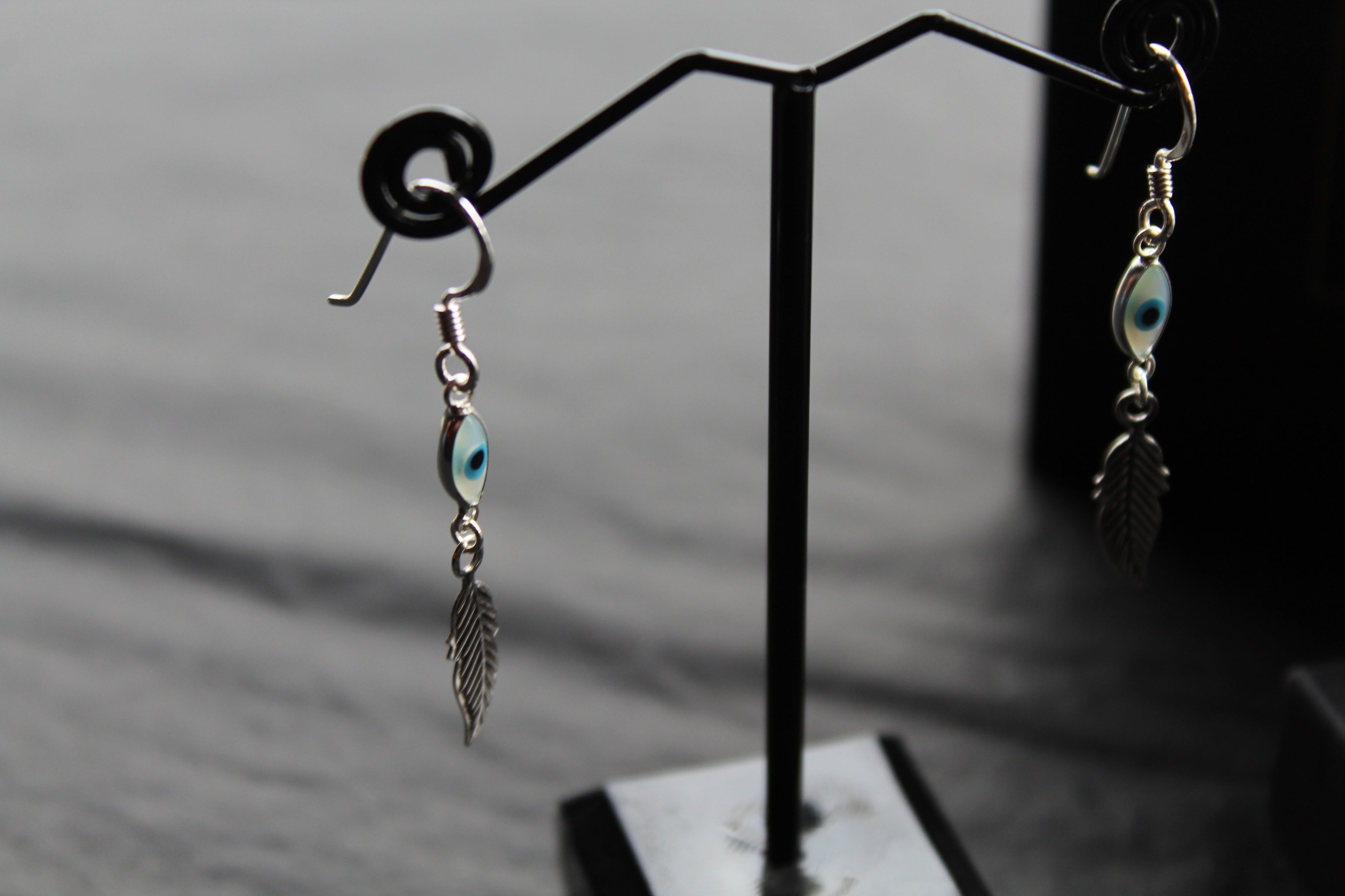 Sterling Silver Evil Eye Earrings