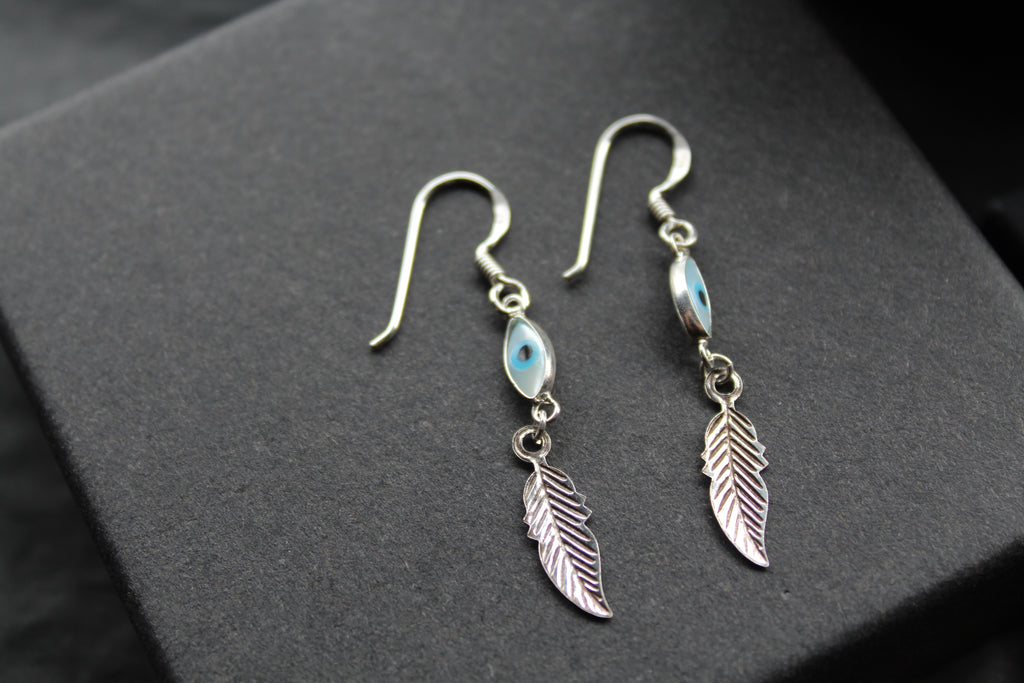 Sterling Silver Evil Eye Earrings