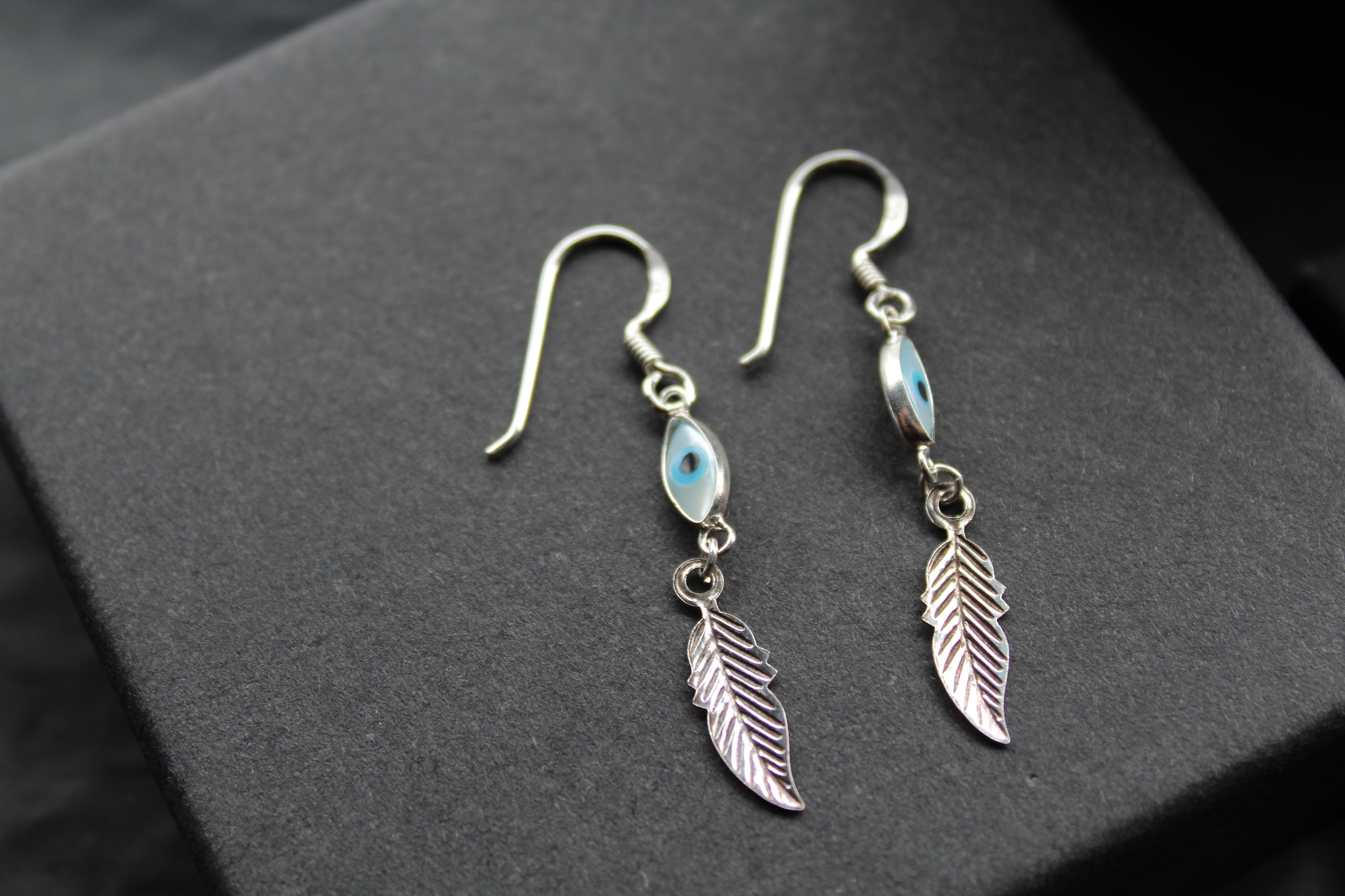 Sterling Silver Evil Eye Earrings