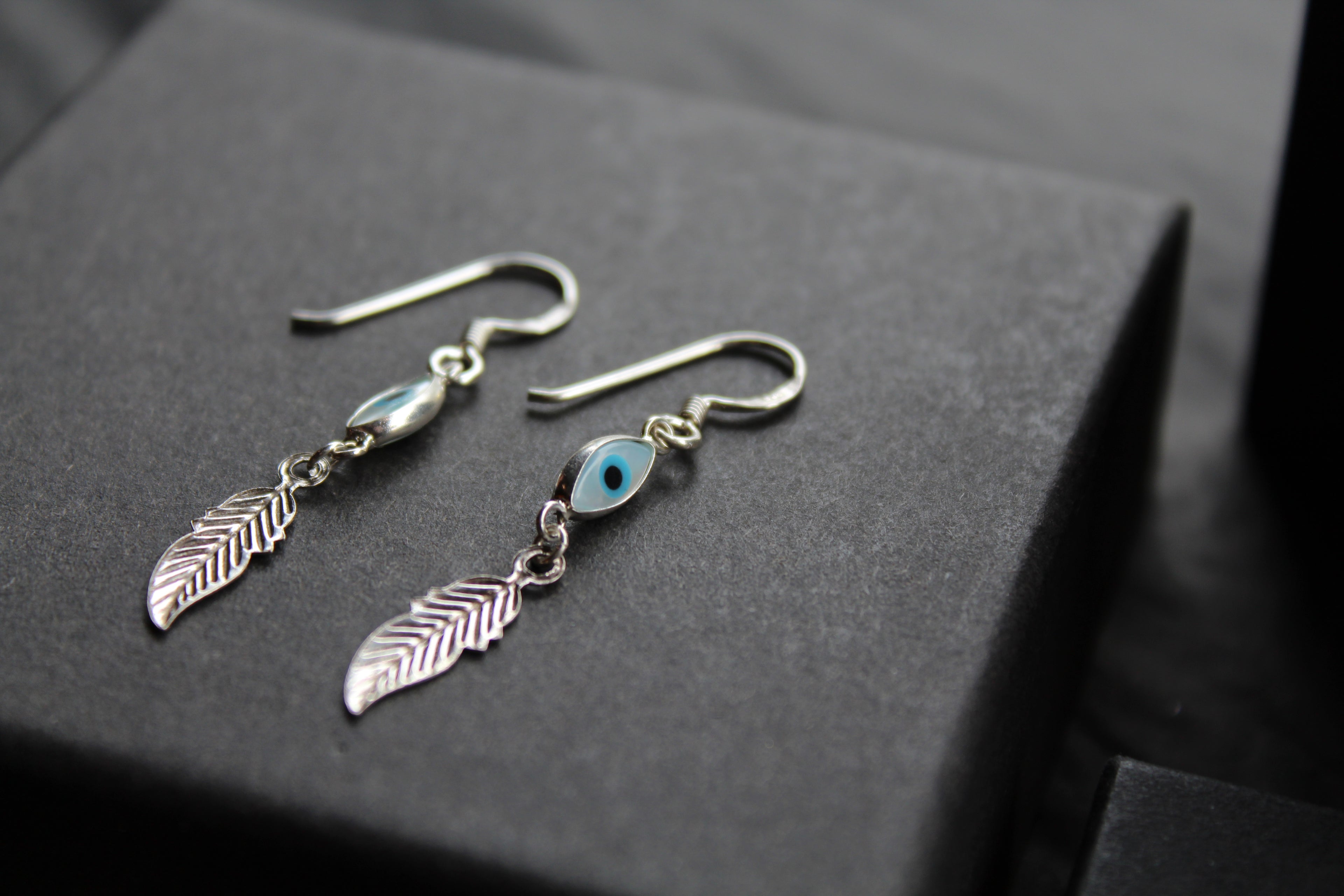 Sterling Silver Evil Eye Earrings