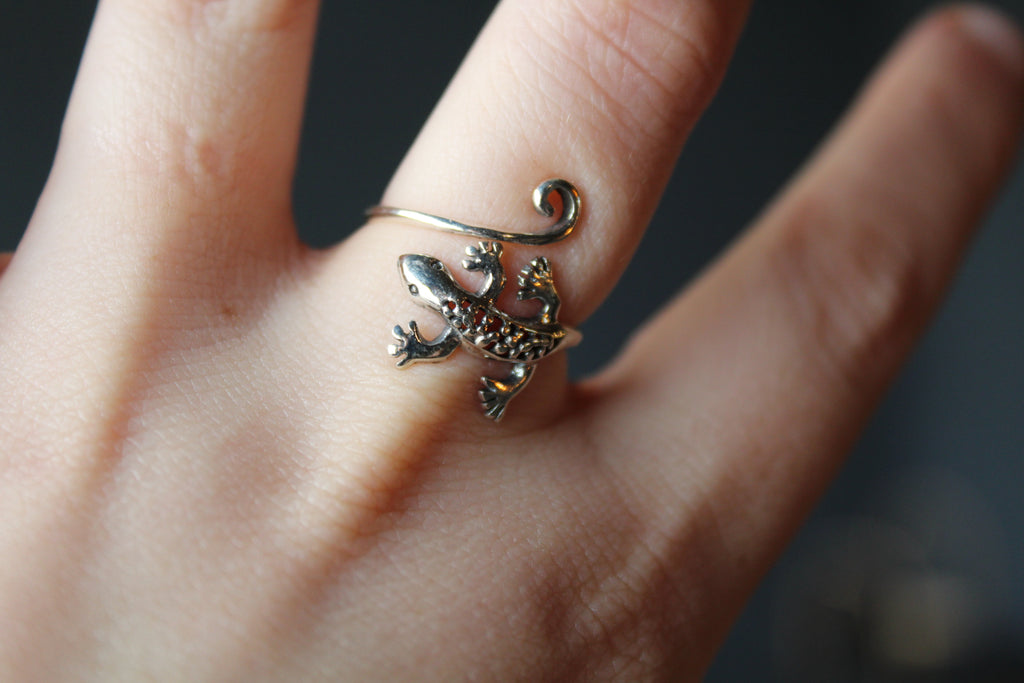 Sterling Silver Gecko Ring