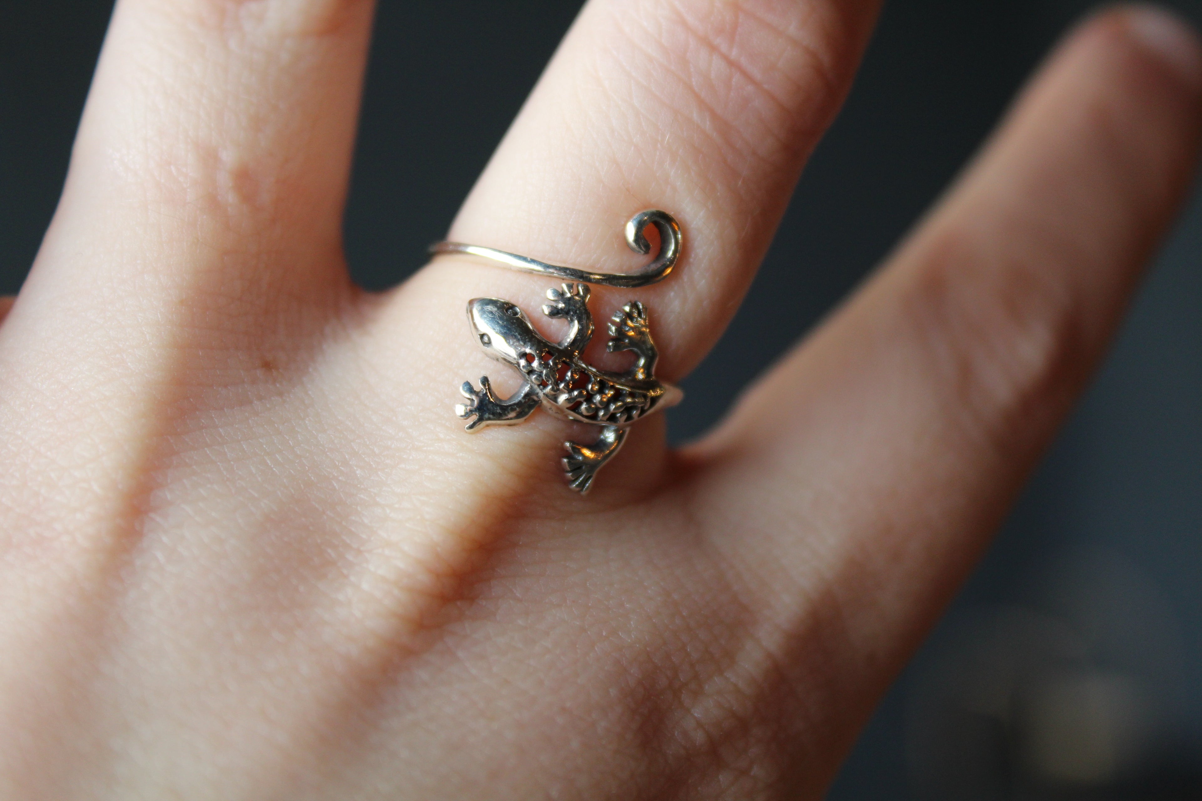 Sterling Silver Gecko Ring