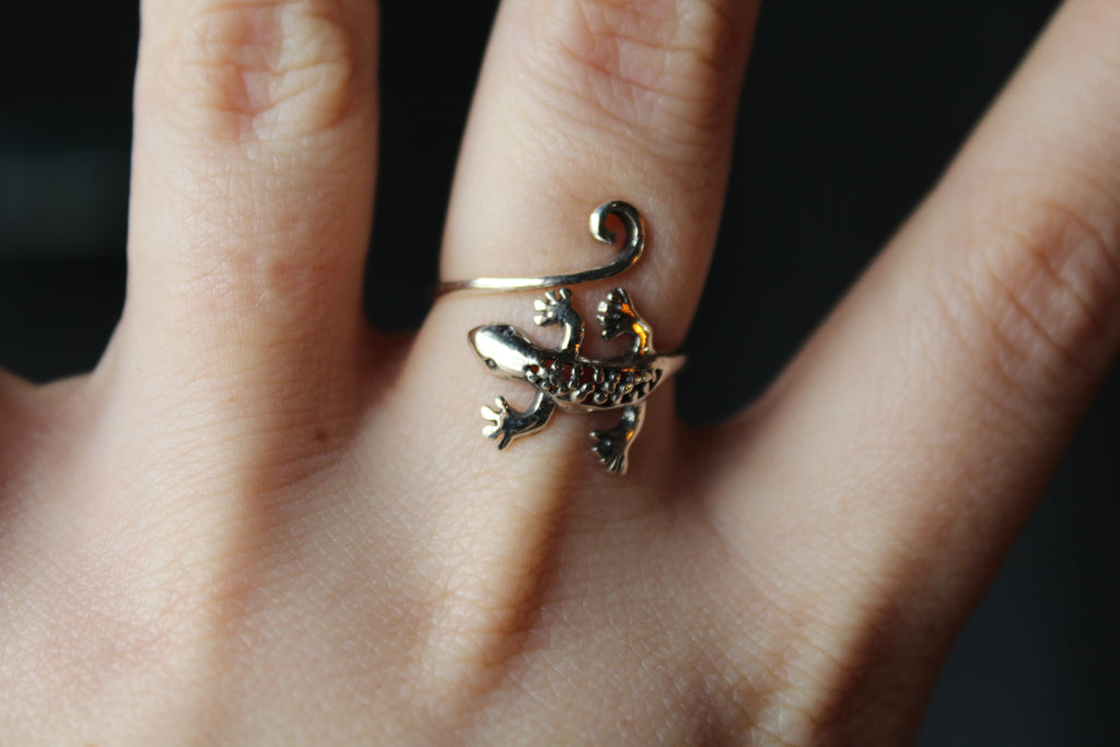 Sterling Silver Gecko Ring