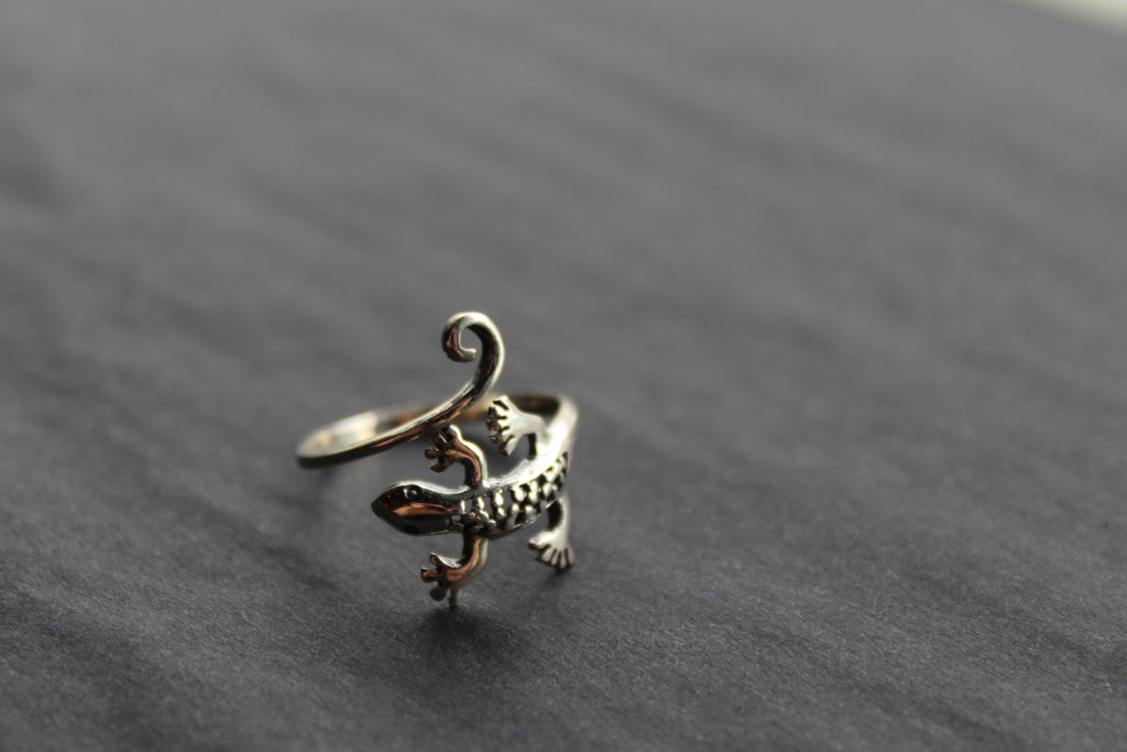 Sterling Silver Gecko Ring