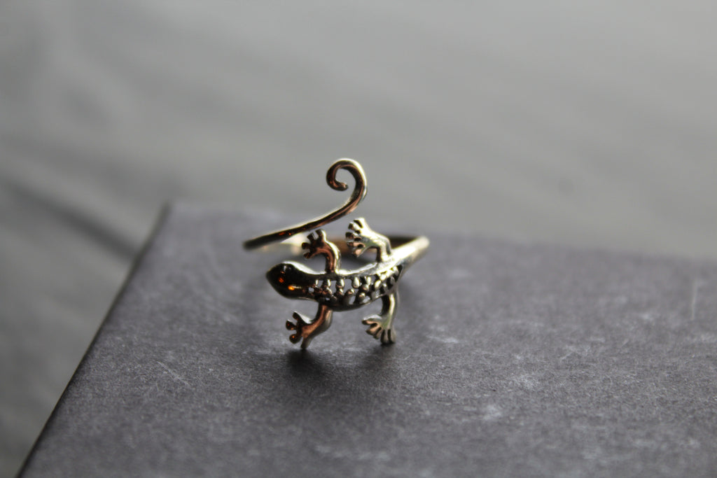 Sterling Silver Gecko Ring