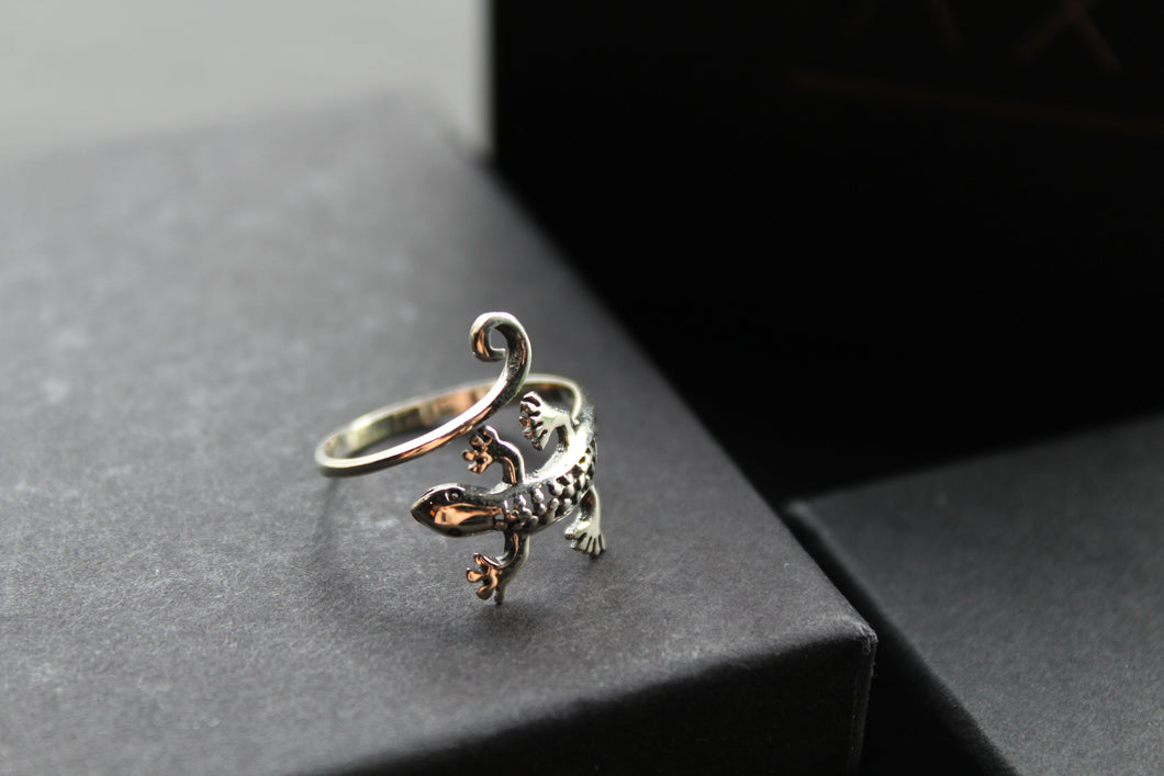Sterling Silver Gecko Ring