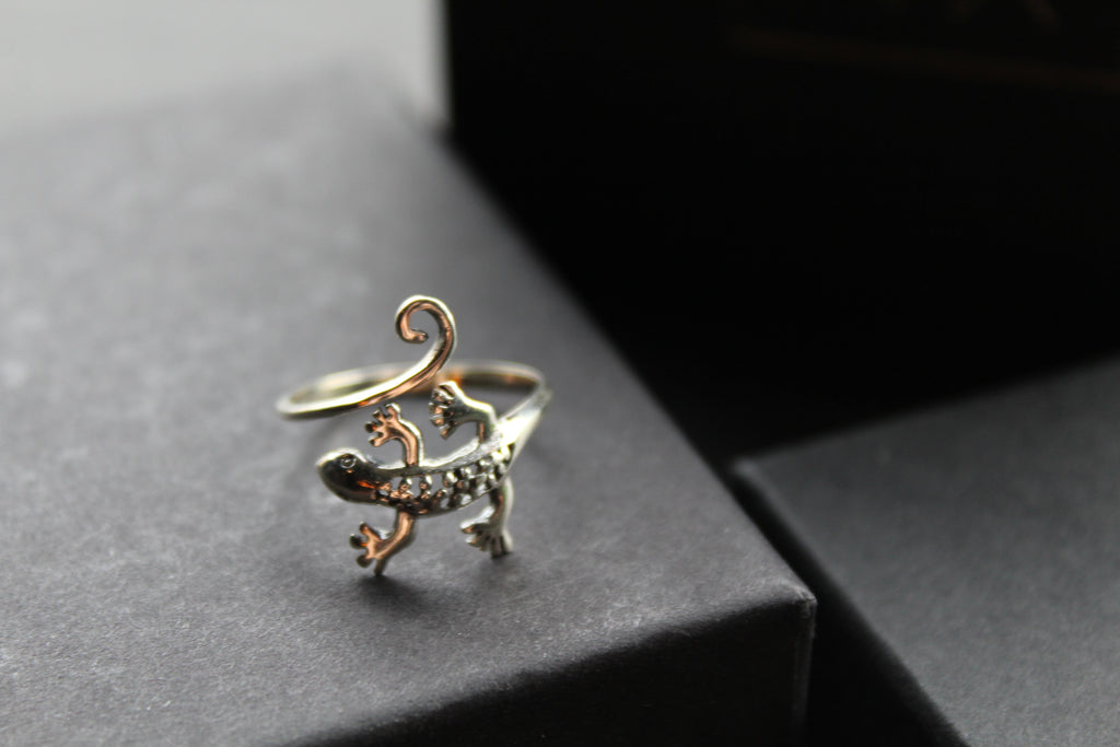 Sterling Silver Gecko Ring