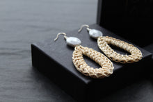 Load image into Gallery viewer, Sterling Silver Howlite Rattan Earrings
