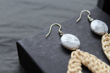Load image into Gallery viewer, Sterling Silver Howlite Rattan Earrings

