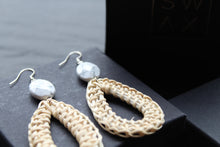 Load image into Gallery viewer, Sterling Silver Howlite Rattan Earrings
