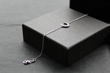 Load image into Gallery viewer, Sterling Silver Rhodium Plated CZ Horseshoe Bracelet
