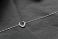Sterling Silver Rhodium Plated CZ Horseshoe Bracelet